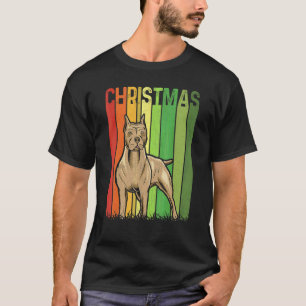 Weihnachten Retro Pitbull Hund Cute Gruppe Matchin T-Shirt