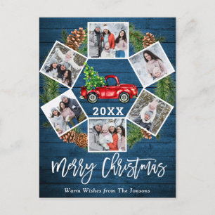 Weihnachten Retro Red Farm LKW Gruß 6 Foto Postkarte