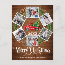 Weihnachten Retro Red Farm LKW Gruß 6 Foto Postkarte