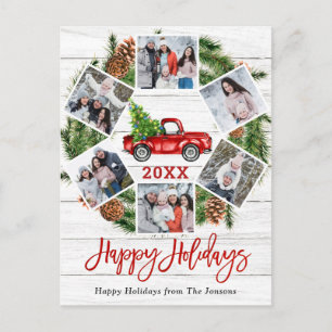 Weihnachten Retro Red Farm LKW Urlaub 6 Foto Postkarte