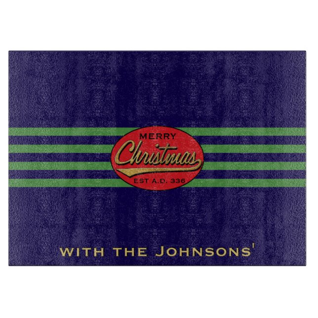Weihnachten Retro Schneidebrett (Vorderseite)