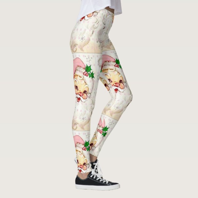 Weihnachten Retro Vintager Weihnachtsmann mit rosa Leggings (Rechts)