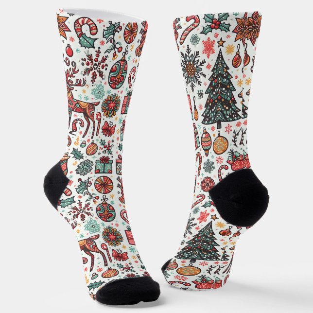 Weihnachten Retro Weihnachtsbaum Geschenksocken Socken (Gewinkelt)