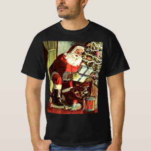 Weihnachten, Retro Weihnachtsmann mit Geschenken T-Shirt