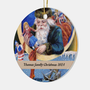 Weihnachten Retro Xmas Personalisiert Keramikornament