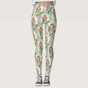 Weihnachten Robin RedBrustbrand Winter Wasserfarbe Leggings