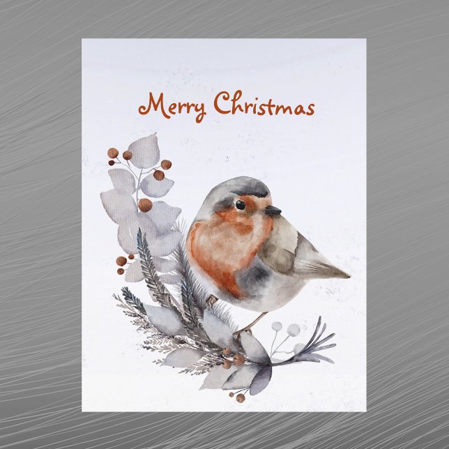 Weihnachten Robin RedBrustfloral Aquarell (Von Creator hochgeladen)