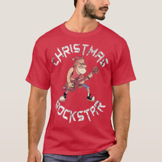Weihnachten Rockstar Santa Plays The Gitarre Funny T-Shirt