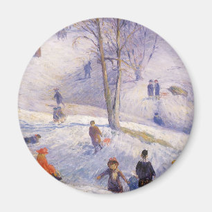 Weihnachten, Rodeln, Central Park Glackens Magnet