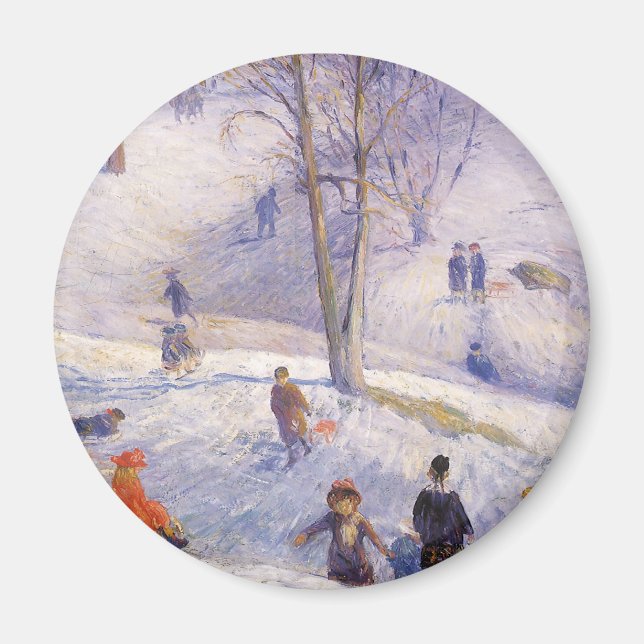 Weihnachten, Rodeln, Central Park Glackens Magnet (Vorne)