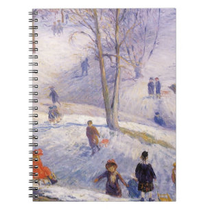 Weihnachten, Rodeln, Central Park Glackens Notizblock