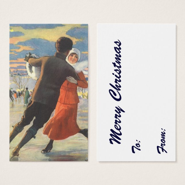 Weihnachten, romantische Couple Ice-Skaten (Vorne & Hinten)