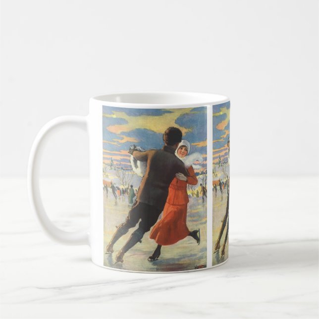 Weihnachten, romantische Couple Ice-Skaten Tasse (Links)