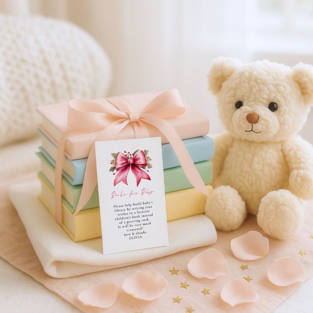 Weihnachten Rosa Coquette Bücher für Babydusche Begleitkarte (Von Creator hochgeladen)