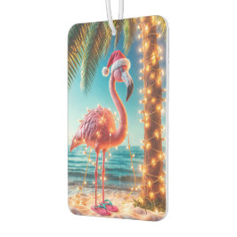 Weihnachten rosa Flamingo in krumpelnden Lichtern Autolufterfrischer