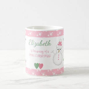 Weihnachten rosa mit einem Schneemann Tasse