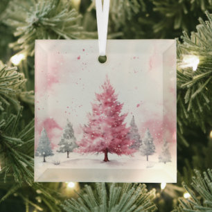 Weihnachten Rosa Schönes Muster Ornament Aus Glas