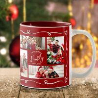 Weihnachten Rot 4 Foto Familie Handgezeichnete Kri