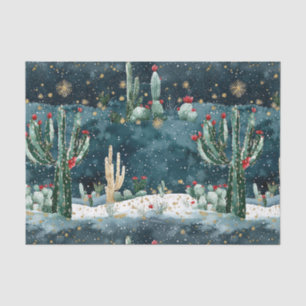 Weihnachten Rot Blau Grün Kaktus Blumig Seidenpapier