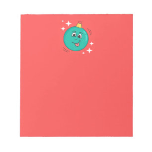 Weihnachten rot blaues Emoji Lächeln Notizblock