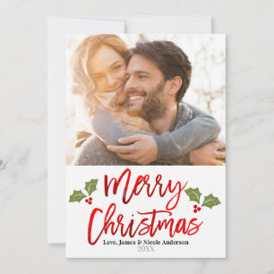 Weihnachten Rot Folie Moderne Schrift Feiertags Fo