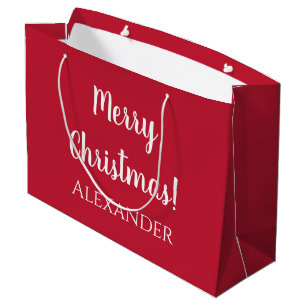Weihnachten Rot frohe Weihnachten Personalisiert Große Geschenktüte