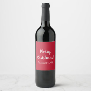 Weihnachten Rot frohe Weihnachten Personalisiert Weinetikett