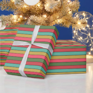 Weihnachten Rot Gold Grüne Farbe auf Aquarellpapie Geschenkpapier