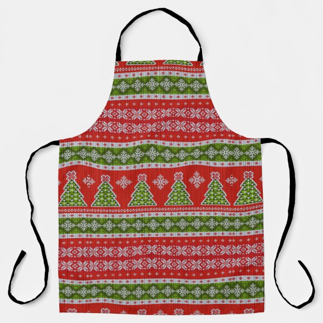 Weihnachten Rot Grün Feiertage Stilvoll Schürze (Vorderseite)