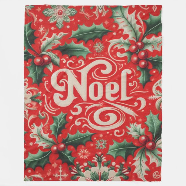 Weihnachten Rot & Grün  Fleecedecke (Vorderseite)