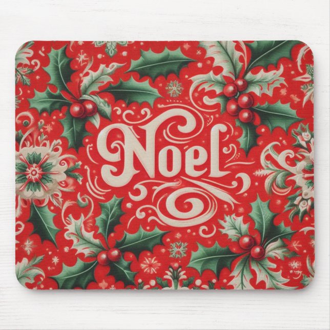 Weihnachten Rot & Grün  Mousepad (Vorne)
