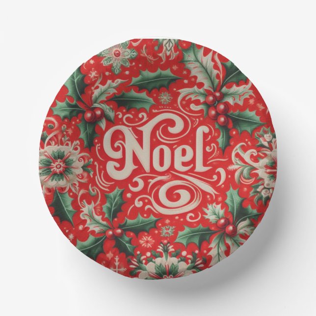 Weihnachten Rot & Grün  Pappteller (Vorderseite)