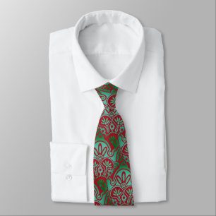 Weihnachten rot und grün boho NeckTie Krawatte