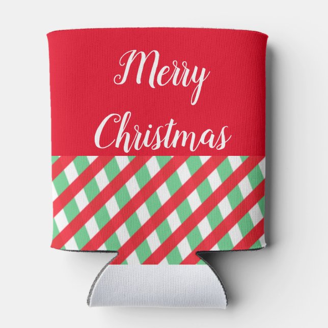 Weihnachten rot und grün Cooler Dosenkühler (Rückseite)
