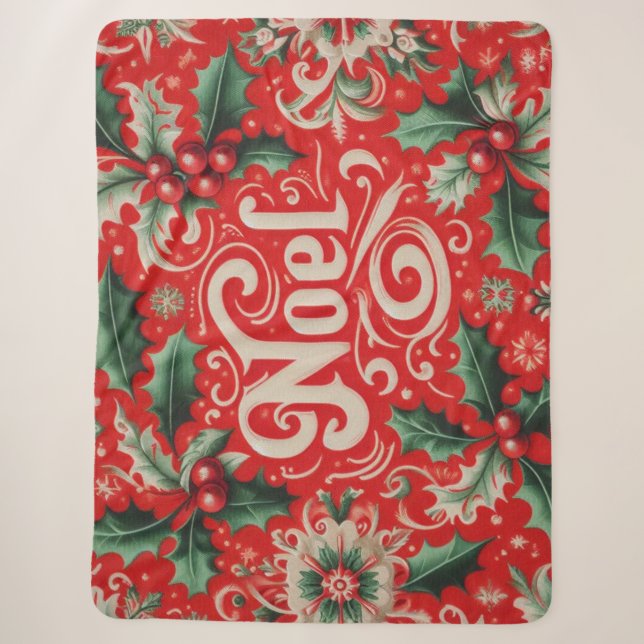 Weihnachten rot und grün sherpadecke (Vorderseite)