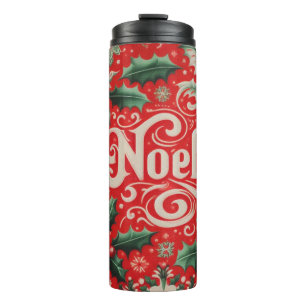 Weihnachten rot und grün thermosbecher