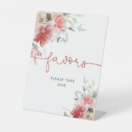 Weihnachten Rot und Rosa Blume Duschfavoriten Sockelschild