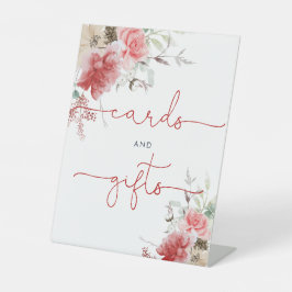 Weihnachten Rot und Rosa Blumenduschkarten & Gesch Sockelschild