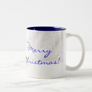 Weihnachten Rot und Weiß frohe Weihnachten II Zweifarbige Tasse