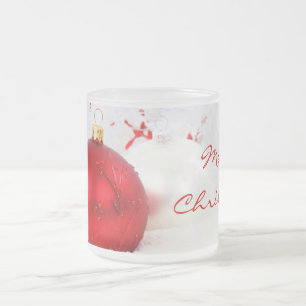 Weihnachten Rot und Weiß frohe Weihnachten Mattglastasse