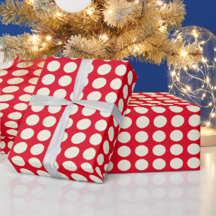 Weihnachten Rot und Weiß Geometrisches Punkte-Must Geschenkpapier