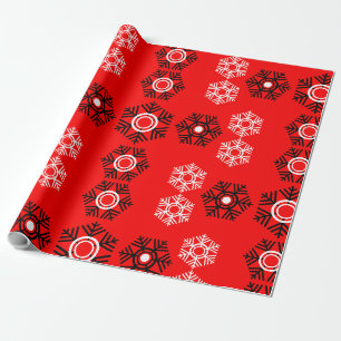 Weihnachten Rot und Weiß Schneeflocke Geschenkpapier