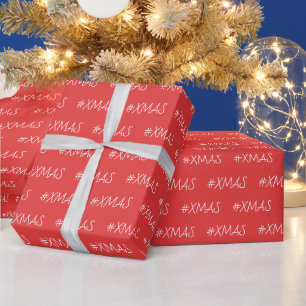 Weihnachten Rot Weiß Trendige Personalisierte Geschenkpapier