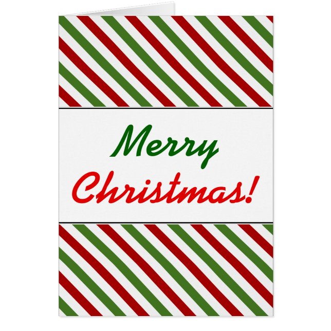 Weihnachten; rot, weiß und grün gestreiftes Muster (Vorne)