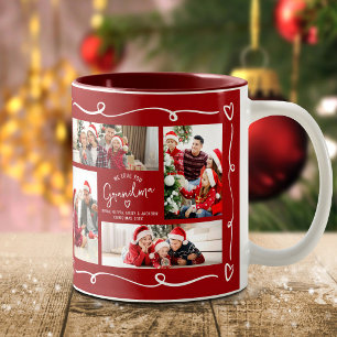 Weihnachten Rot Wir lieben dich Oma Doodles 4 Foto Zweifarbige Tasse