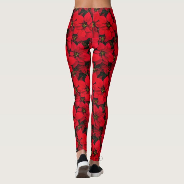 Weihnachten Rote Blume Poinsettia Leggings Zazzle.at