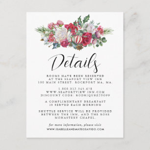 Weihnachten - Rote Flora Hochzeit - Details Begleitkarte