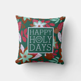 Weihnachten - Rote Grüne Blüte Moderner Urlaub Kissen