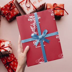 Weihnachten rote handgezeichnete Schleife retro Geschenkpapier