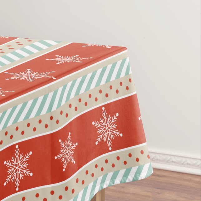 Weihnachten Rote Minze Schneeflocken Muster Tischdecke (Beispiel)